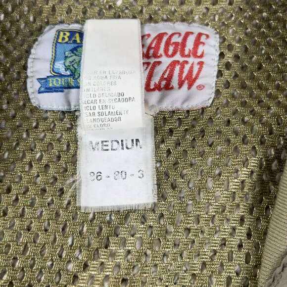 Vintage Eagle Claw Mesh Fishing Vest Green Adult Size Medium - Picture 3 of 6
